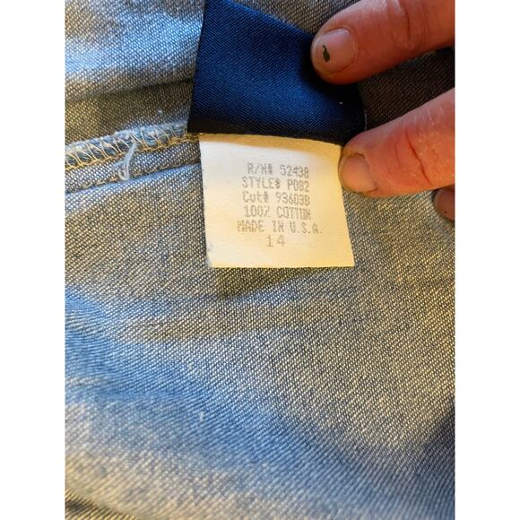 VTG VS Vintage Studio Cottage Preppy Denim Chambray Pull On Cotton Skirt 14 - Picture 4 of 9